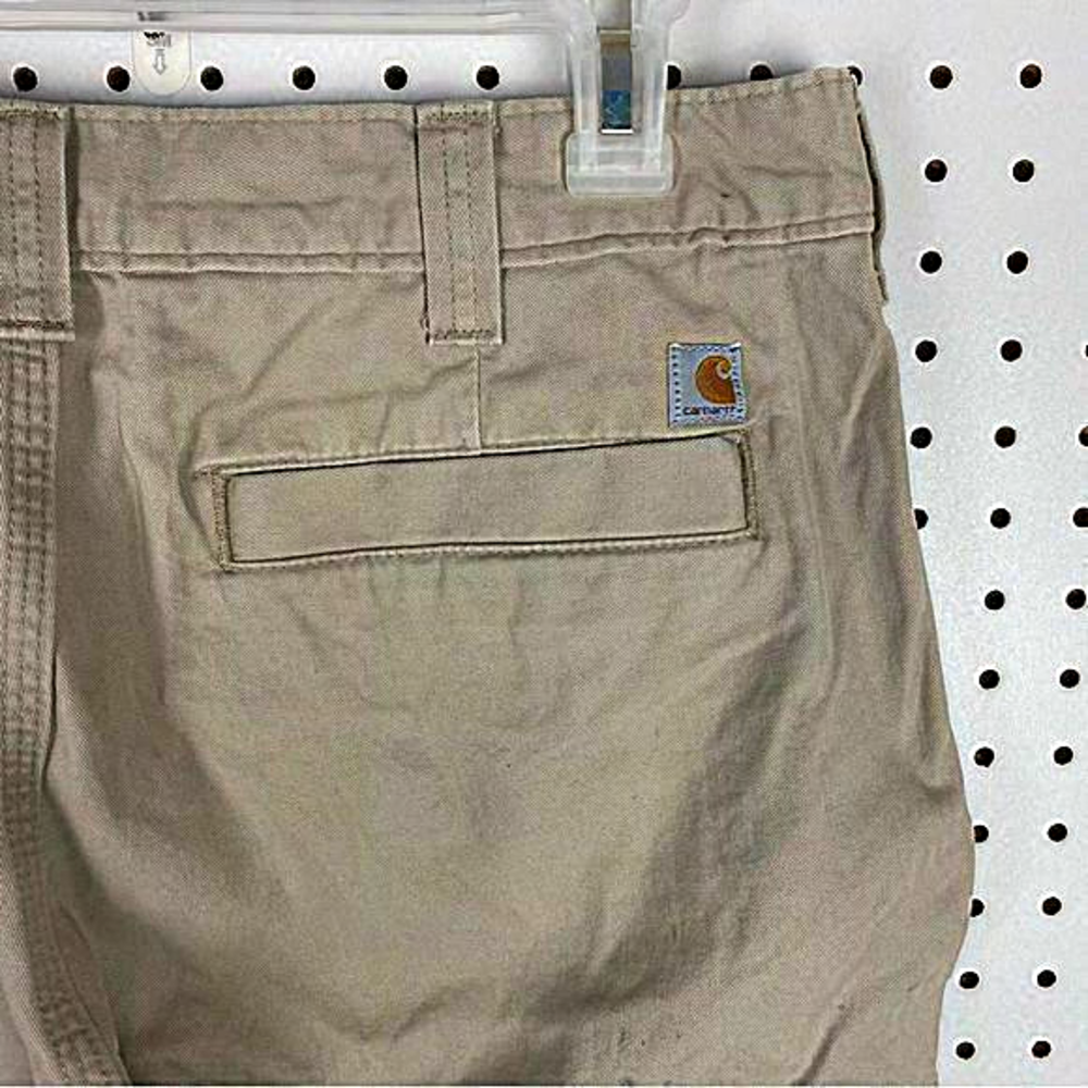 Carhartt Rugged Work Khaki‎ Pants Relaxed Fit Khaki Tan Worn Men's Size 34x32